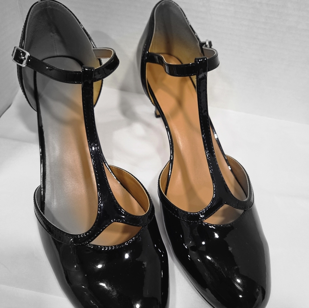 Elegant Black Women's T-Strap Heels